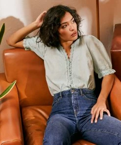 Petite Mendigote Melodie Celadon Blouse Top