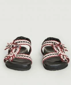 Petite Mendigote Sandals With Fancy Straps In Cotton Laura