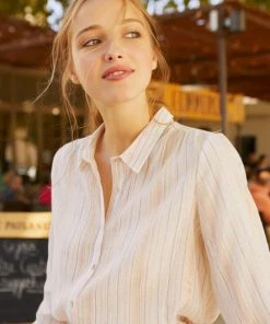 Petite Mendigote Tatiana Lurex Striped Shirt