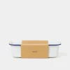 Falcon Enamelware Loaf Tin - White With Blue Rim