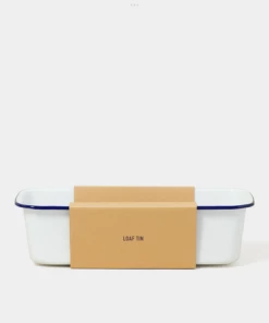 Falcon Enamelware Loaf Tin - White With Blue Rim