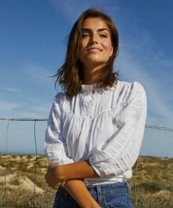 Petite Mendigote Lison Organic Cotton Top - Light Blue (not White As Photo)