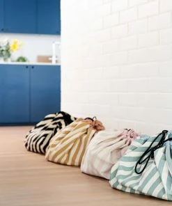 Play and Go Tappeto Portagiochi Righe Senape