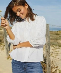 Petite Mendigote Lison Organic Cotton Top - Light Blue (not White As Photo)