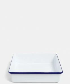 Falcon Enamelware Square Bake Tray Original White