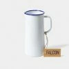 Falcon Enamelware 3 Pint Jug - White With Blue Rim