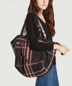 Petite Mendigote Aya Bitloom Checked Cotton Tote Bag