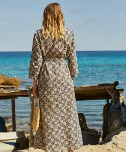 Petite Mendigote Tamara Print Dress - Blue