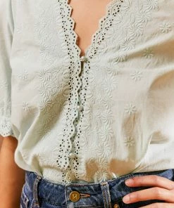 Petite Mendigote Melodie Celadon Blouse Top