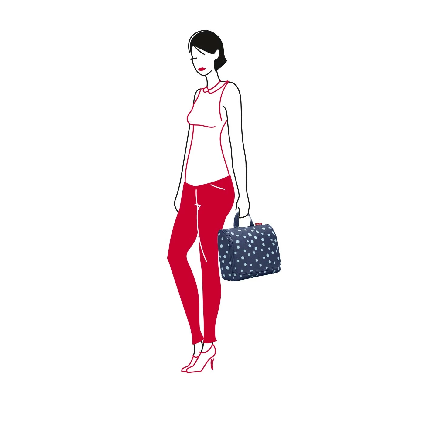 Reisenthel XL Spots Navy Foldable Toilet Bag 4 Reisenthel XL Spots Navy Foldable Toilet Bag