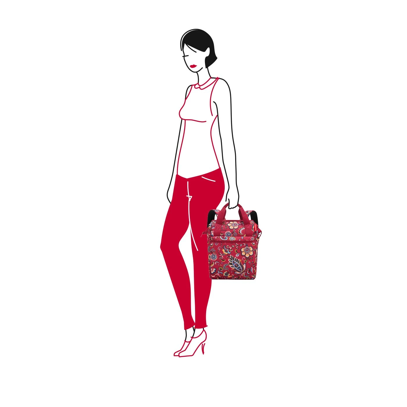 Reisenthel Medium Paisley Red ALLROUNDER R Rucksack 4 Reisenthel Medium Paisley Red ALLROUNDER R Rucksack