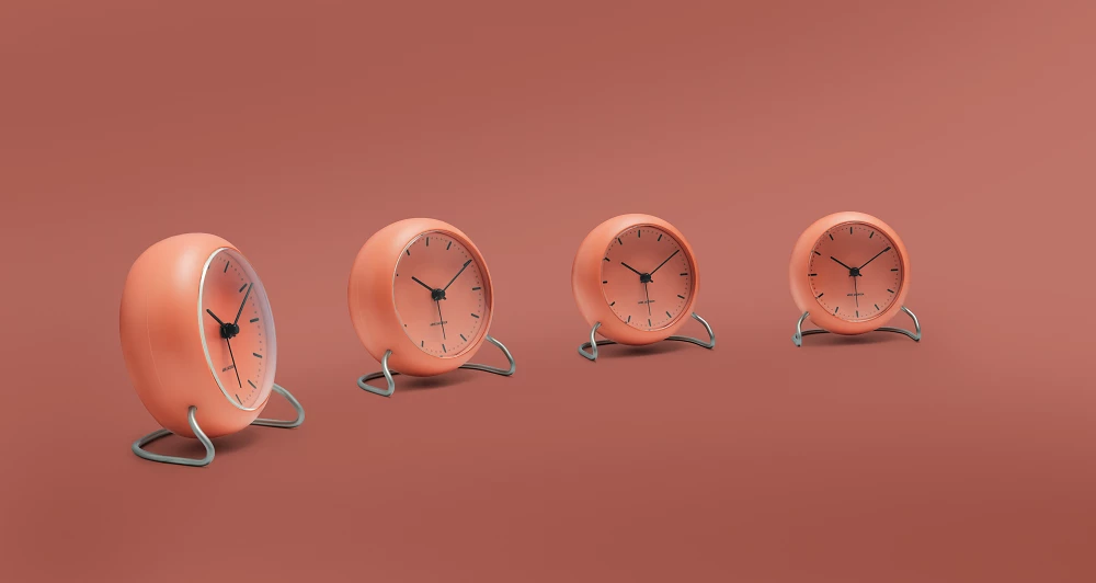 Rosendahl Arne Jacobsen City Hall Table Clock Pale Orange 3 Rosendahl Arne Jacobsen City Hall Table Clock Pale Orange