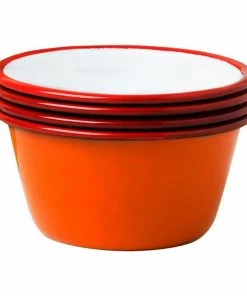 Falcon Enamelware Set of 4 Red Pillar Box Bowl