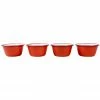 Falcon Enamelware Box of 4 Small Enamel Bowls - Pillarbox Red
