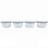 Falcon Enamelware Box of 4 Small Enamel Bowls - White