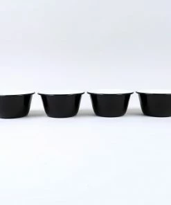 Falcon Enamelware Box of 4 Small Enamel Bowls - Black
