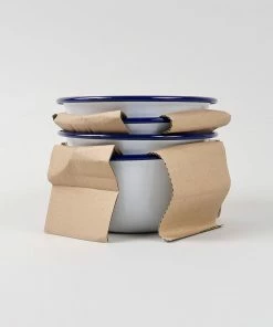 Falcon Enamelware Box of 4 Small Enamel Bowls - White